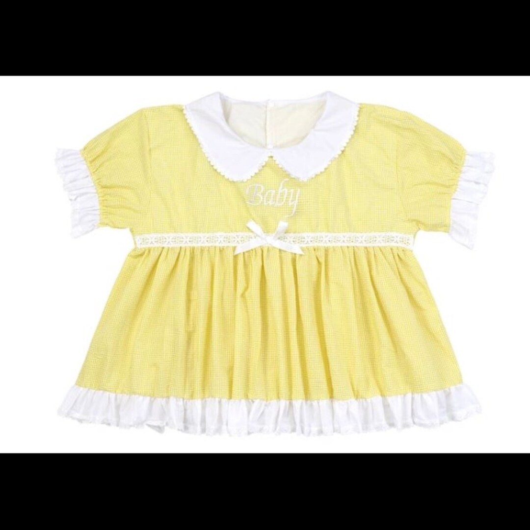 Embroidered Baby Doll Dress Yellow & White Etsy