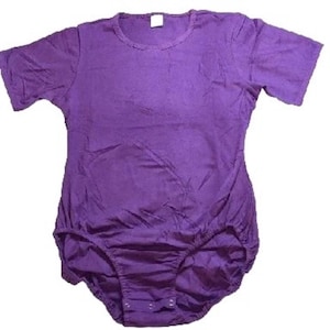Dark Purple Cotton Adult Bodysuit