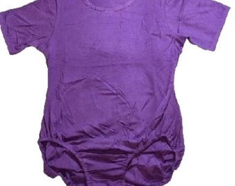 Dark Purple Cotton Adult Bodysuit