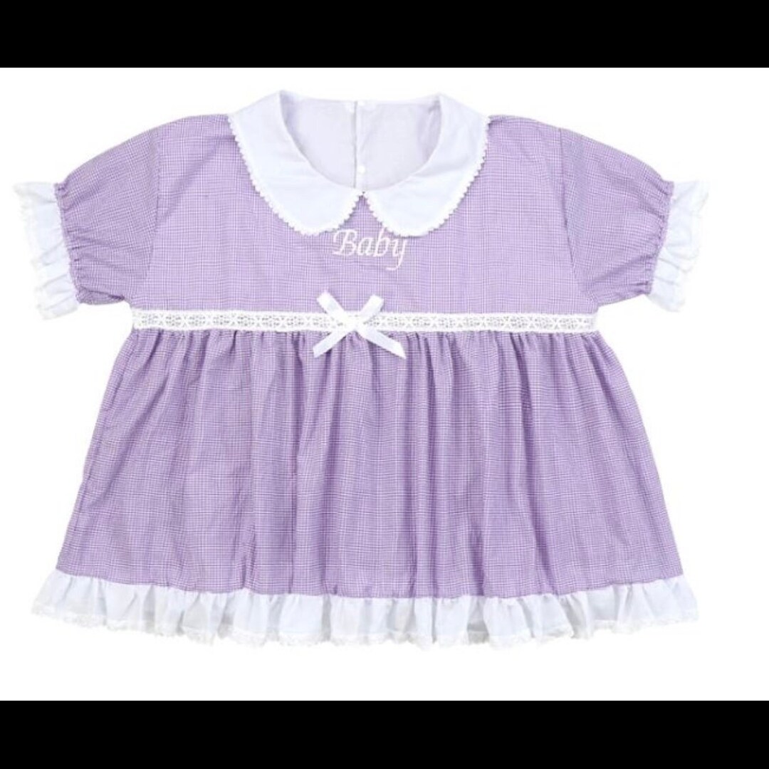 Embroidered Baby Doll Dress Purple & White Etsy