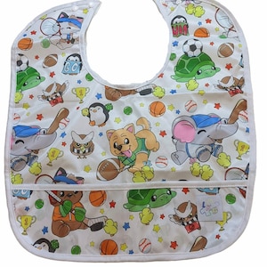 Adult Waterproof Bib with Pocket