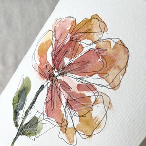 Original handgemalte Aquarellkarte für verschiedene Anlässe Geschenk Geburtstag Blumenserie 2025 Unikat edel & hochwertig kein Druck