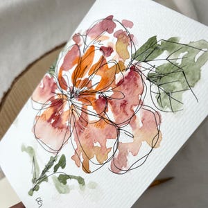 Original handgemalte Grußkarte in Aquarell für verschiedene Anlässe Geschenk Geburtstag Blumenserie 2025 Unikat edel & hochwertig kein Druck