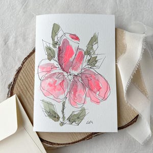 ORIGINAL handgemalte Aquarellkarte für verschiedene Anlässe Geschenk Geburtstagskarte Blumenserie 2025 Unikat edel & hochwertig kein Druck