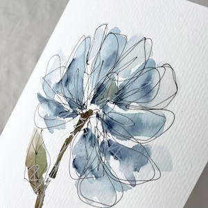 Original handgemalte Aquarellkarte für verschiedene Anlässe Geschenk Geburtstag Blumenserie 2025 Unikat edel & hochwertig kein Druck