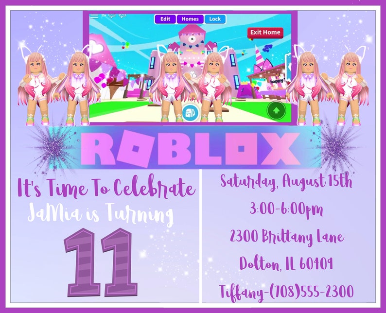 Roblox Invitation Girl Etsy