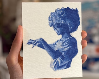 Blue Portrait ~ Mini Art Print