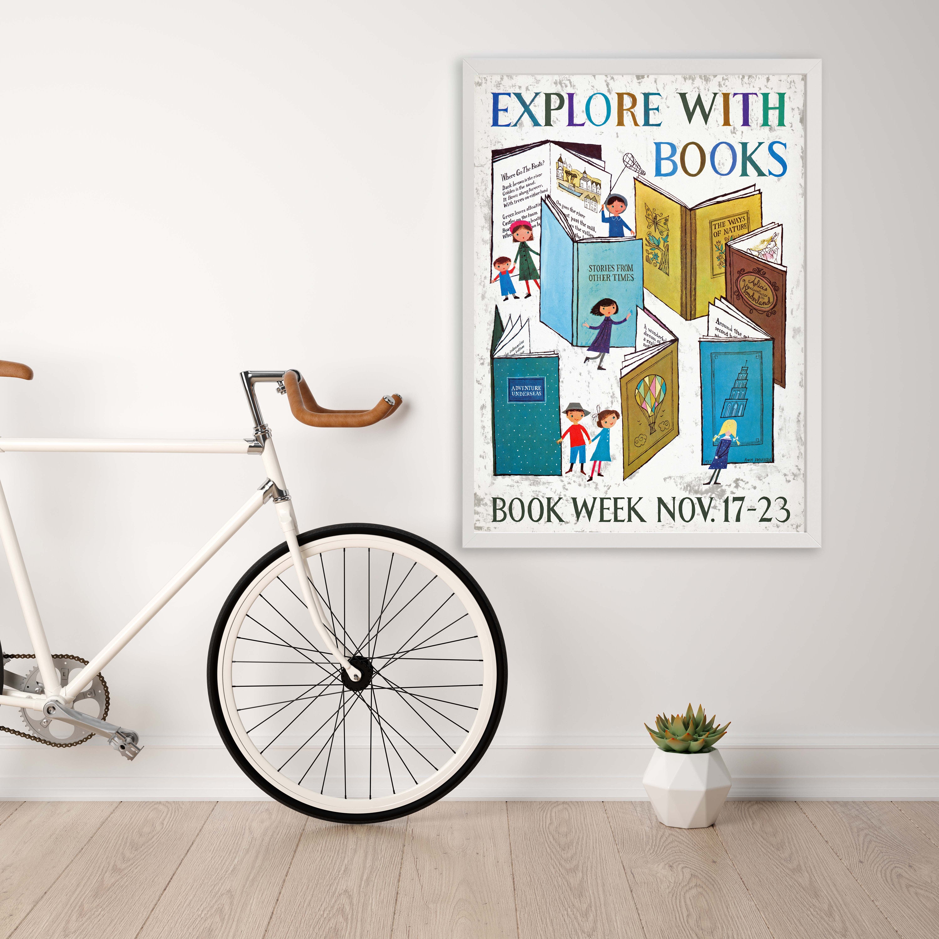 Reading Book Lover Vintage Poster Wall Art Print Retro Office Library ...