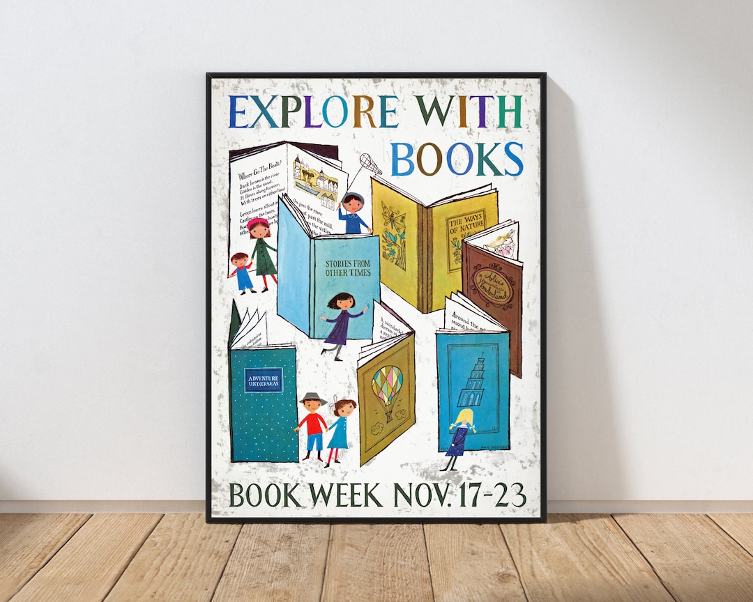 Reading Book Lover Vintage Poster Wall Art Print Retro Office Library ...