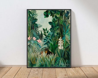 Henri Rousseau Art Poster Wall Art Print Botanical Jungle Tropical Leaf Home Decor  Museum Exhibition MAILED Print or INSTANT DOWNLOAD HER1