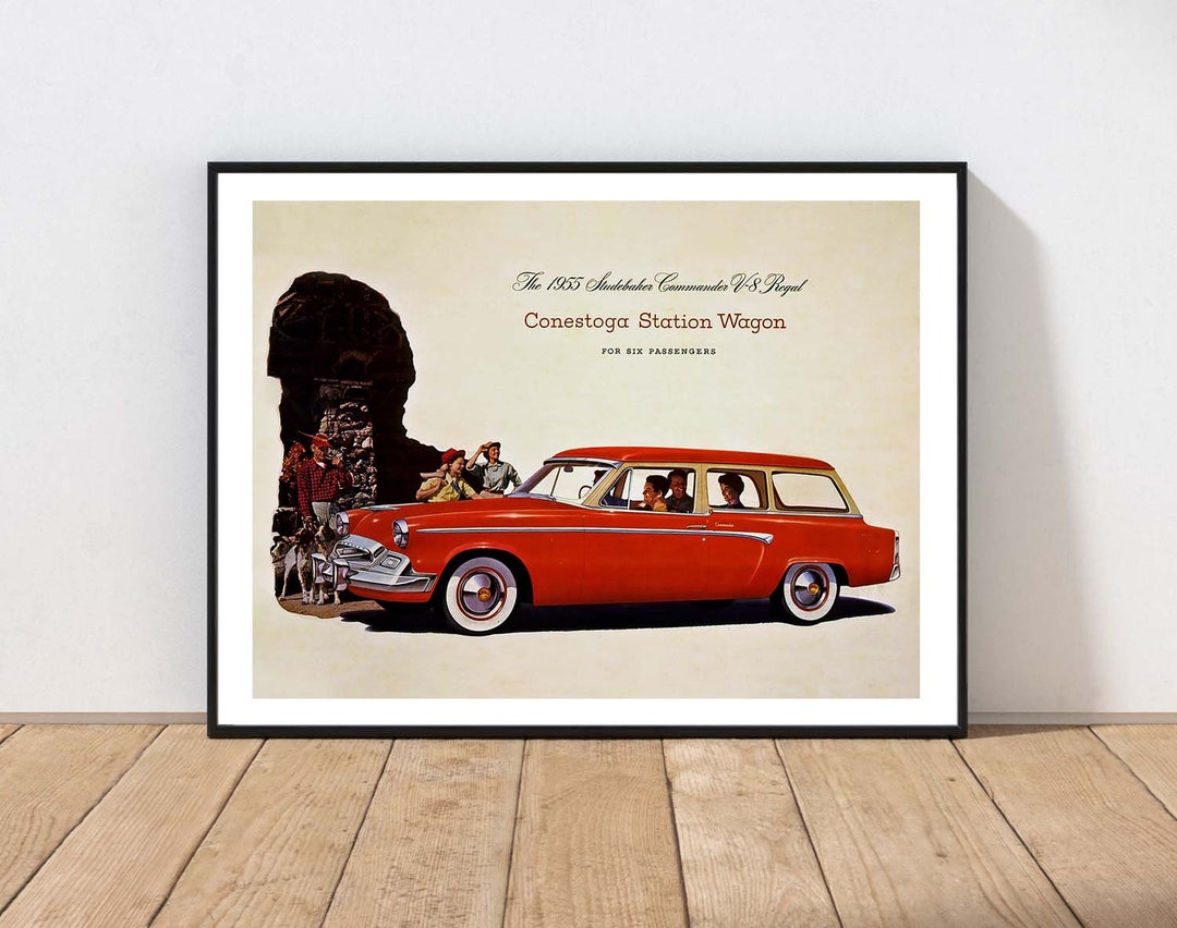 Vintage Red Car Wall Art Poster Collector Advertisement Office Playroom