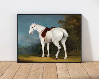 Antique Vintage Horse Equestrian Painting Wall Art Print Rustic Farm Farmhouse Riding Home Decor PHYSICAL Print or INSTANT DOWNLOAD ANMR103