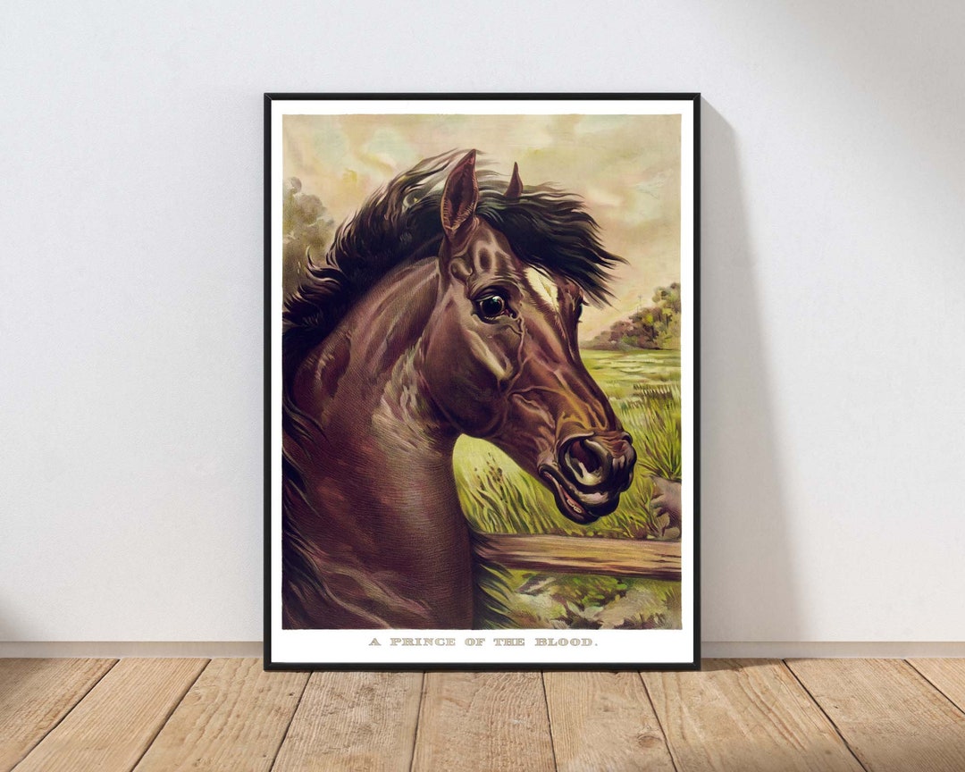 Horse Animal Wall Art Vintage Poster Farmhouse Home Decor Farm Antique ...