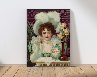 Vintage Coca Cola Advertisement Poster Wall Art Print 1901 Retro Victorian Art Deco French Home Decor Mailed Print or Digital File POST67