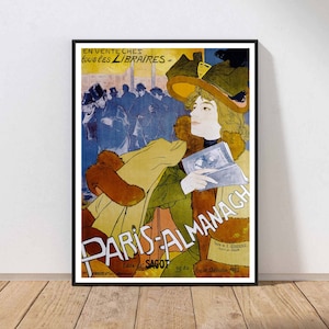 Paris Almanach 1894 French Vintage Poster Wall Art Retro Art Deco Historic Travel Book Home Decor PHYSICAL Print or INSTANT DOWNLOAD POST61
