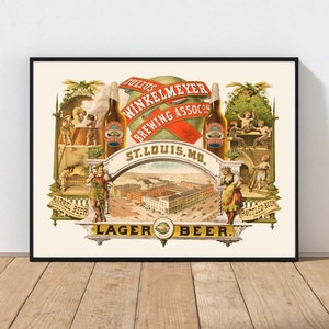 Lager Beer Brewing Vintage Wall Art Poster Advertisement Kitchen Dining Room Bar Playroom Home Decor MAILED Print or INSTANT DOWNLOAD POST41