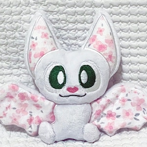 Sakura Baby Bat Plush, Ready To Ship, Handmade, Stuffed Animal, Softie