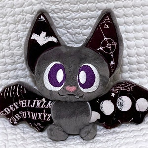 Gothic Baby Bat Plush, Ready To Ship, Handmade, Stuffed Animal, Softie