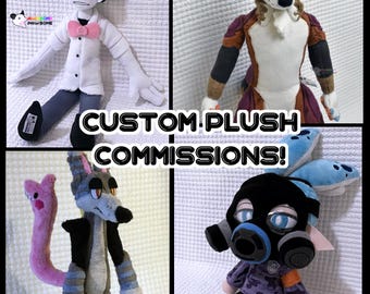 Custom Plush Commission [READ DESCRIPTION, do not purchase this listing], Handmade, Human, Chibi, Anthro, Fursona