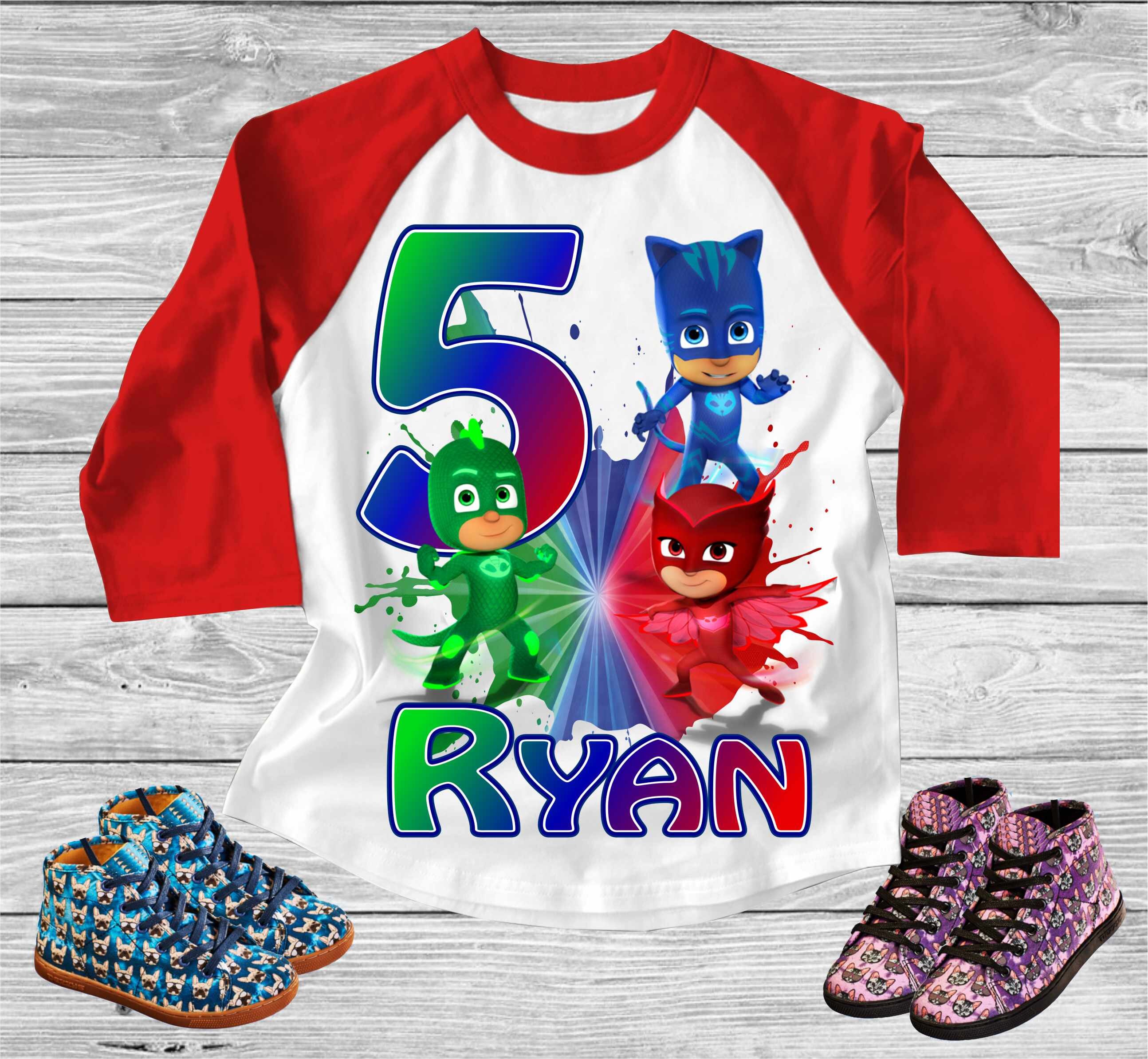 PJ Mask birthday shirt PJ Mask theme party shirt Catboy Etsy
