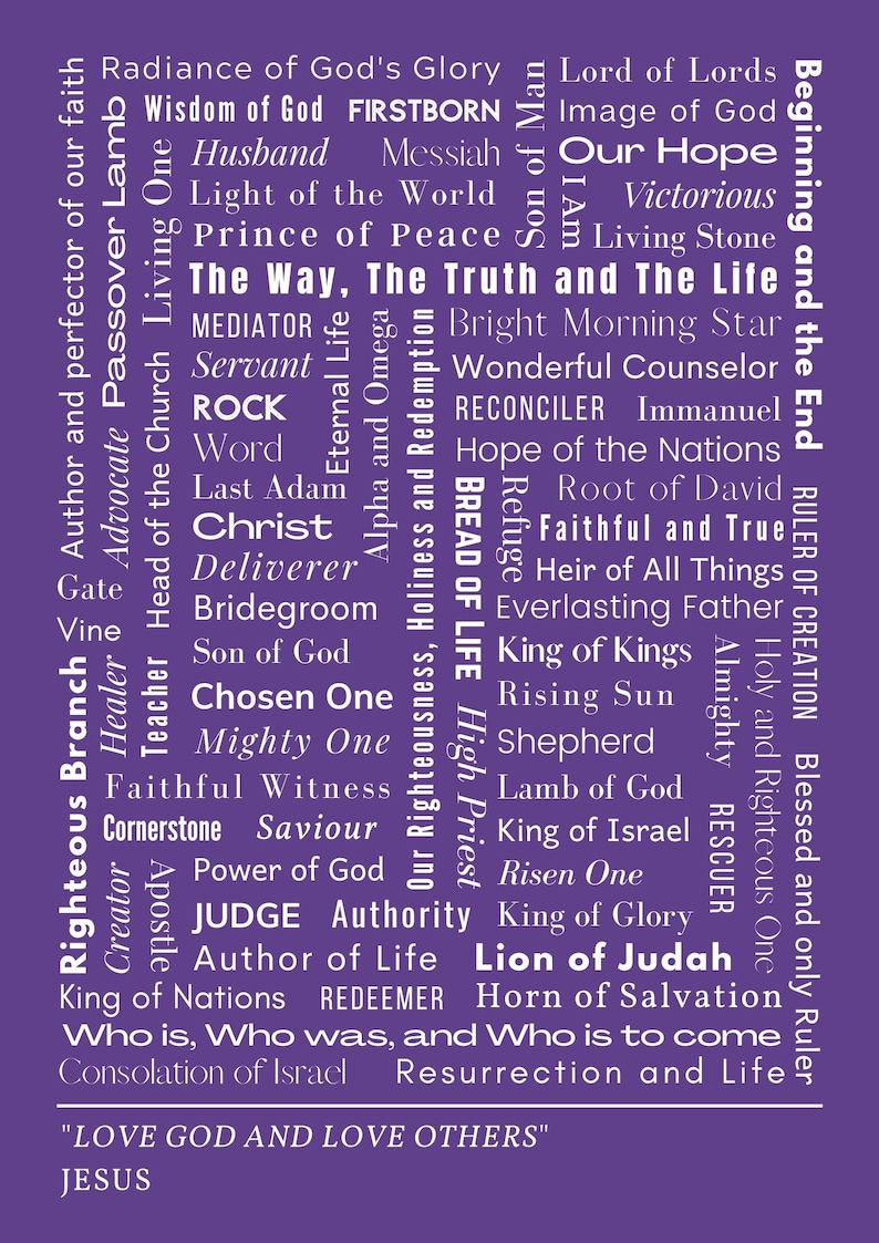 Names of Jesus poster 1 Digital file PDF print image 5