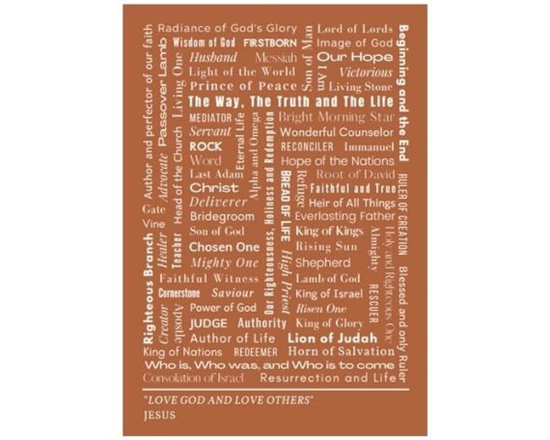 Names of Jesus poster 1 Digital file PDF print image 1