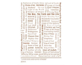 Names of Jesus poster #2 (Digital file - PDF print)