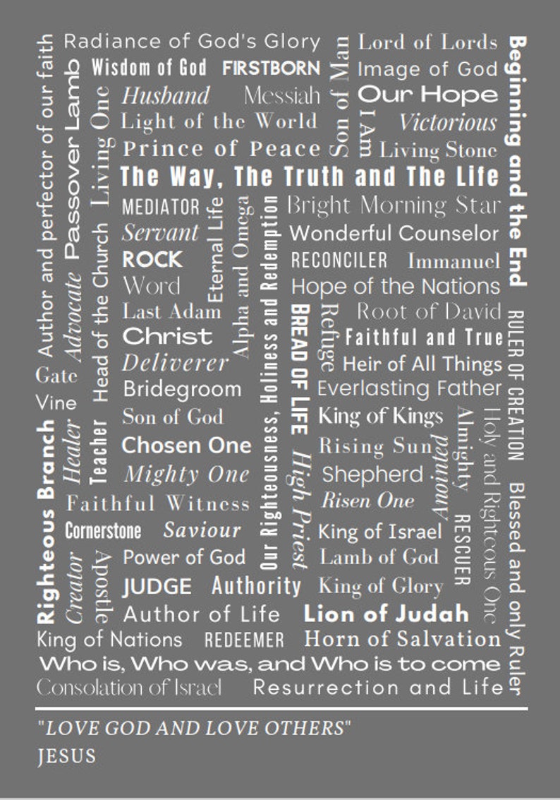 Names of Jesus poster 1 Digital file PDF print image 8