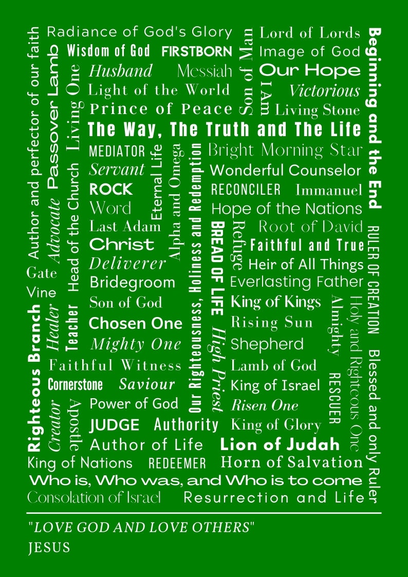 Names of Jesus poster 1 Digital file PDF print image 3