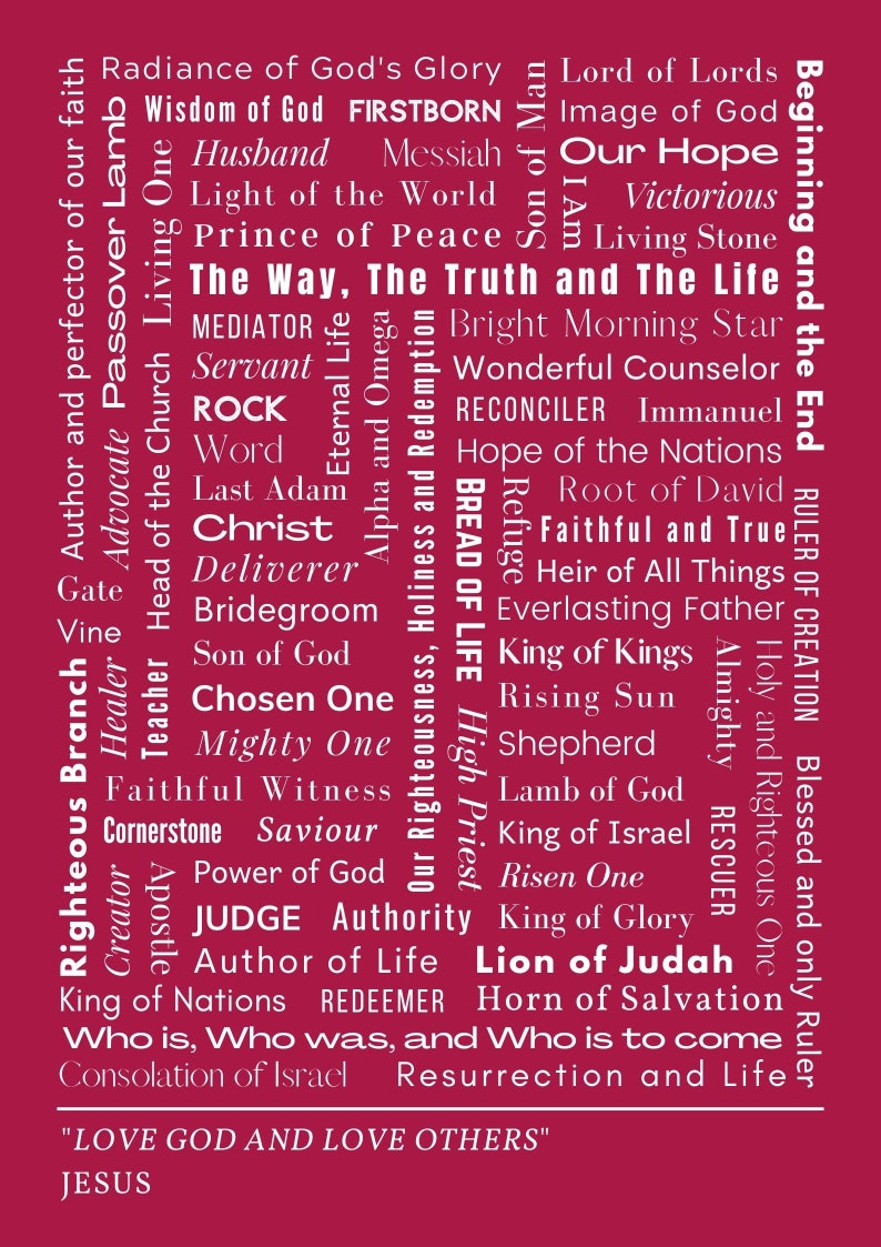 Names of Jesus poster 1 Digital file PDF print image 6