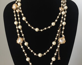 used chanel pearl necklace