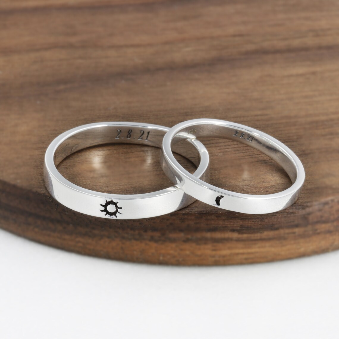 Passende Ringe für beste Freundin Silber Sonne und Mond Paar Etsy