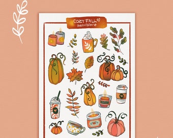 Cozy fall | PRINTABLE STICKERS | for Bullet Journal, scrapbooking, stationery and decoration