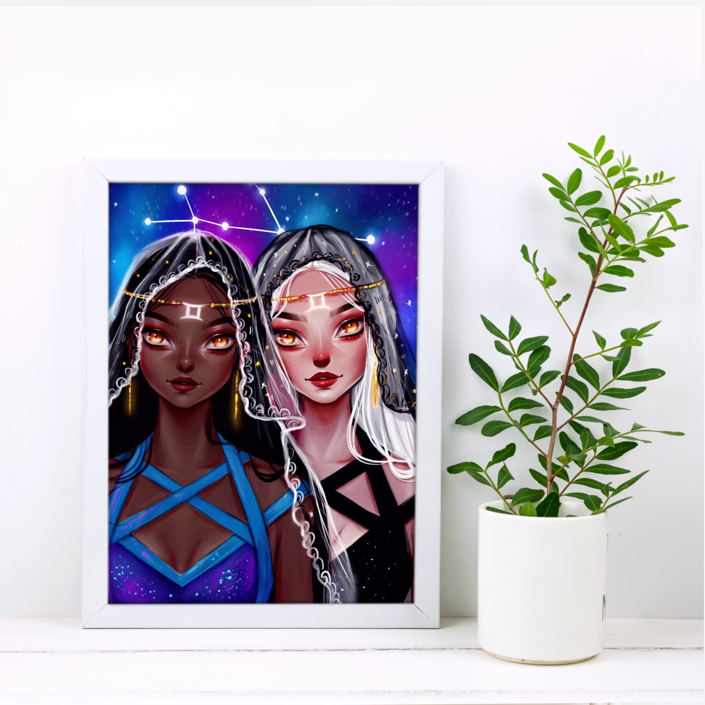 GEMINI WALL ART Gemini Wall Décor Horoscope Wall Art Etsy