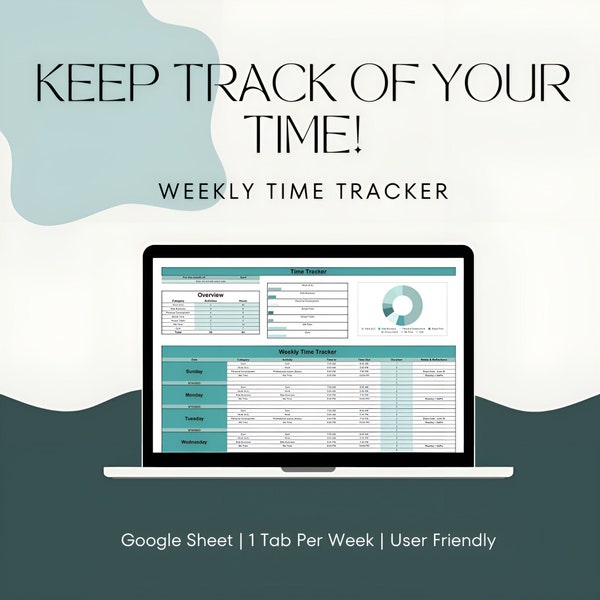 Weekly Time Planner Spreadsheet 1.0 | Google Sheets | Planner Spreadsheet | Task List Template | Productivity Planner | Digital Trackers