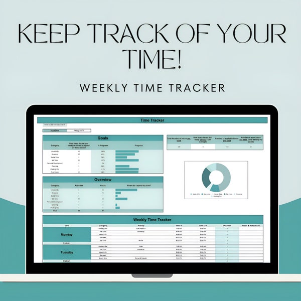 Weekly Time Planner Spreadsheet 2.0 | Google Sheets | Planner Spreadsheet | Task List Template | Productivity Planner | Digital Trackers