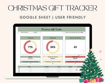 Christmas Gifts Tracker Google Sheet Holiday Planner Spreadsheet Christmas Budget Template Holiday Expense Budgeting Holiday Gift List
