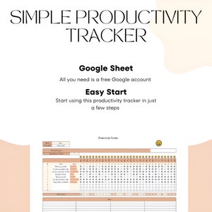 Productivity Tracker Spreadsheet | Google Sheets | Daily Habit Planner ...