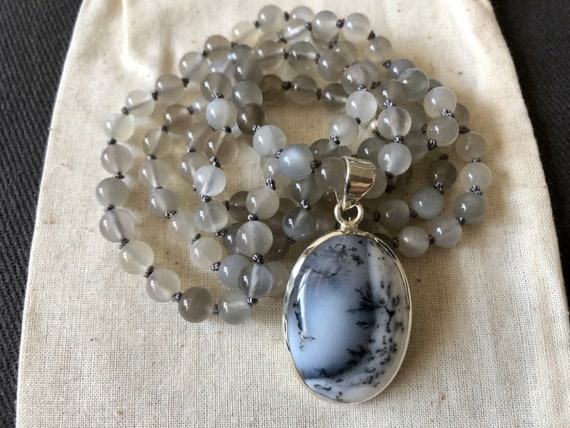 Hand knotted Moonstone Ganesh Mala Hand knotted Moonstone Ganesh Mala