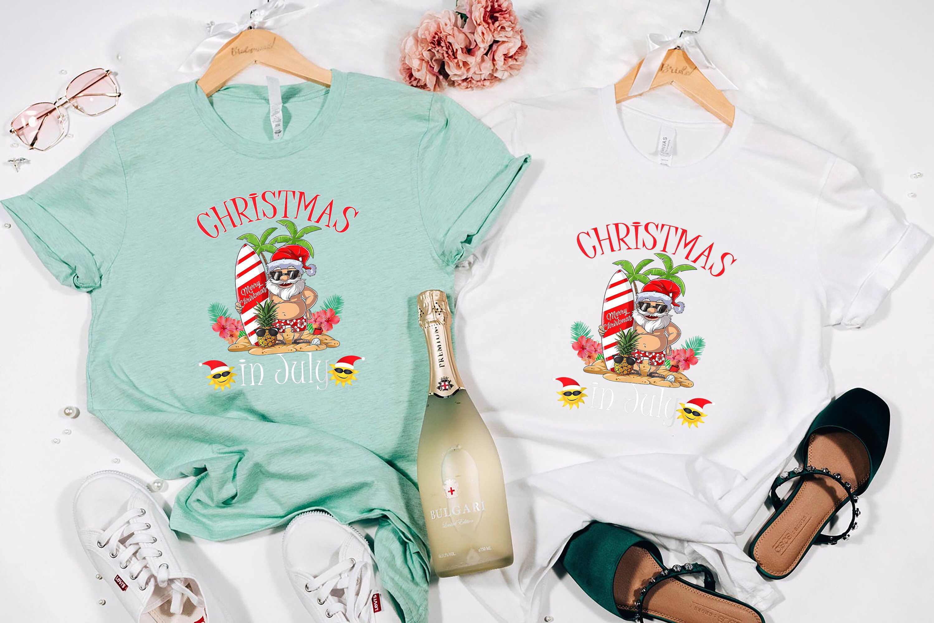 Christmas In July T Shirt Funny Santa Summer Beach Vacation Etsy