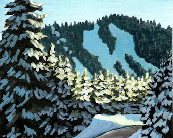 Apex Mountain, Penticton, BC | Gouache Landscape Art Print