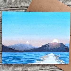 d'art de paysage de Horseshoe Bay | Carte de correspondance A6 vierge avec enveloppe