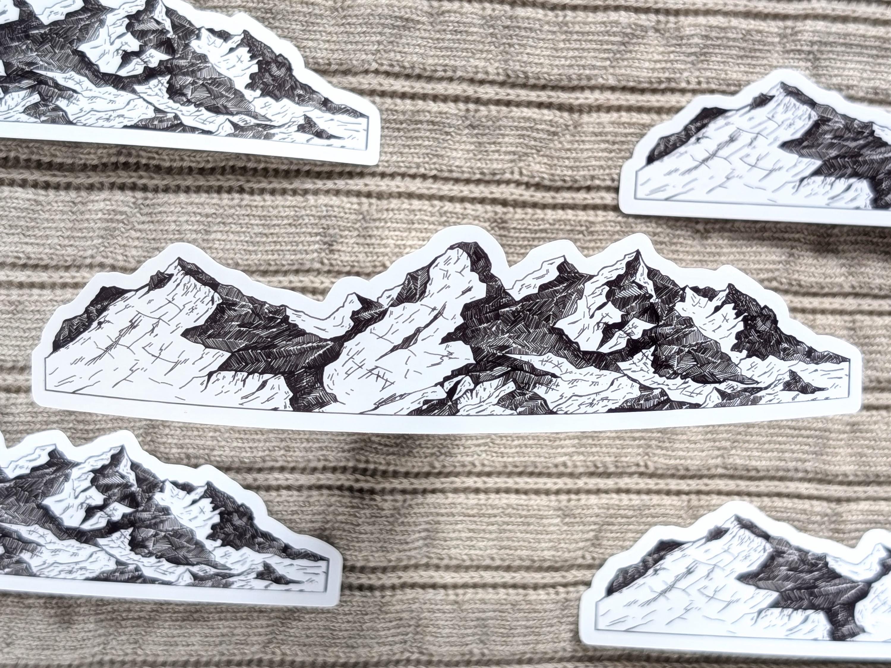 Mountain Sticker | Handmade Art Sticker - Etsy Israel