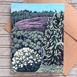 Red Rock, carte d'art de paysage de l'Ontario | Carte de correspondance A6 vierge avec enveloppe