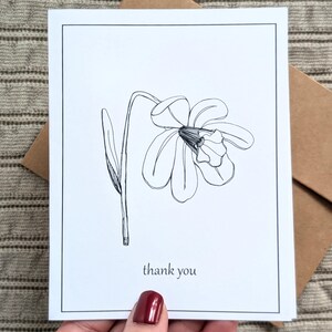 de remerciement jonquille | Carte de correspondance A6 vierge avec enveloppe