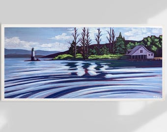 Impresión artística de paisaje del parque provincial Fintry, Columbia Británica