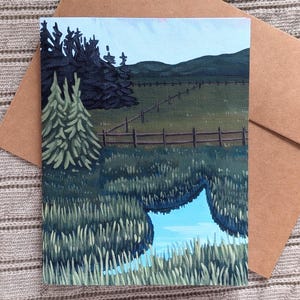 Art de paysage rural de l'Ontario | Carte de correspondance A6 vierge avec enveloppe