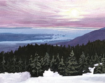 Mount Seymour, North Vancouver BC | Gouache Landscape Art Print