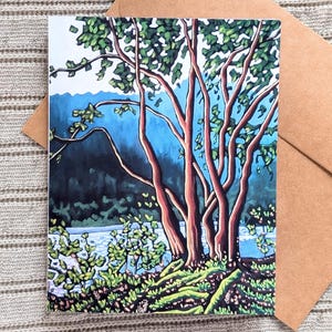 d'art de paysage d'arbre de Squamish | Carte de correspondance A6 vierge avec enveloppe