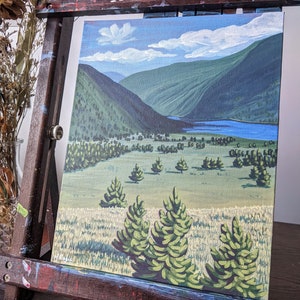 Nicola Lake, British Columbia | Cross Canada Collection | Original Acrylic Painting on 8x10&quot; Canvas Panel